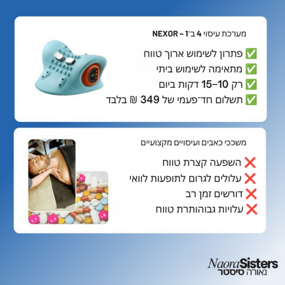 נקסור™  מערכת 4 ב־1 להקלה בכאבי צוואר ובסחרחורות